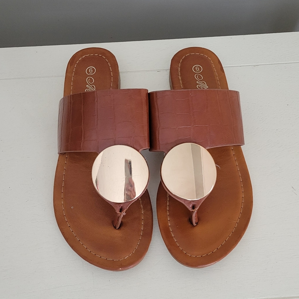 Tan & gold sandals